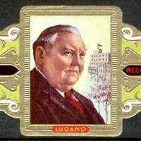 Cinderella - Lugano cigar band illustrating Ludwig Erhard (W German Economist & Statesman) Series 4 No.130
