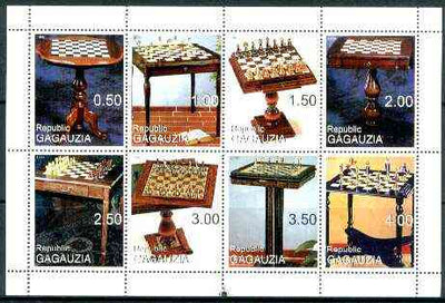 Gagauzia Republic 1999 Chess perf sheetlet containing set of 8 values unmounted mint