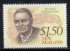 New Zealand 1990 Peter Buck $1.50 (Politician) from Heritage set 5th issue unmounted mint, SG 1553