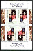 Angola 1999 Great People of the 20th Century - Elvis #2 (with Priscila) perf sheetlet of 4 (2 tete-beche pairs) unmounted mint