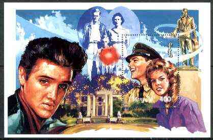 Mongolia 1995 Elvis 400f m/sheet (Elvis with Priscilla) unmounted mint Sc #2232