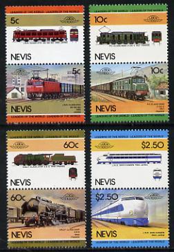 Nevis 1984 Locomotives #2 (Leaders of the World) unmounted mint set of 8 (SG 219-26