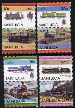 St Lucia 1985 Locomotives #4 (Leaders of the World) set of 8 unmounted mint, SG 824-31