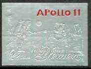 Yemen - Royalist 1969 Apollo 11 Moon Landing 28b imperf in silver foil, Mi 799B unmounted mint