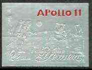 Yemen - Royalist 1969 Apollo 11 Moon Landing 28b imperf in silver foil, Mi 799B unmounted mint