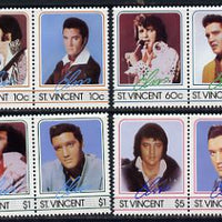 St Vincent 1985 Elvis Presley (Leaders of the World) set of 8 (4 se-tenant pairs) unmounted mint SG 919-26