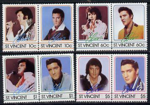 St Vincent 1985 Elvis Presley (Leaders of the World) set of 8 (4 se-tenant pairs) unmounted mint SG 919-26