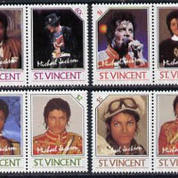 St Vincent 1985 Michael Jackson (Leaders of the World) set of 8 (SG 940-47) from the original printing, unmounted mint