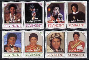 St Vincent 1985 Michael Jackson (Leaders of the World) set of 8 (SG 940-47) from the original printing, unmounted mint