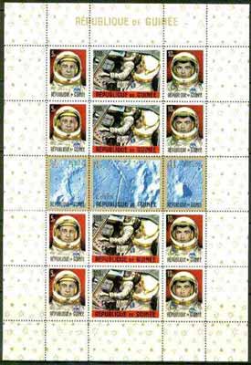 Guinea - Conakry 1965 Apollo Moon Project sheetlet of 15 unmounted mint, Mi BL 9A
