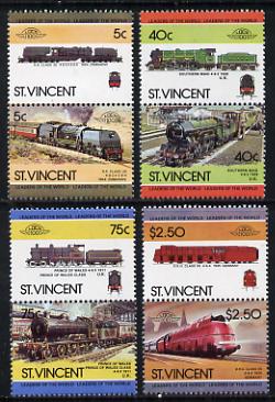 St Vincent 1984 Locomotives #3 (Leaders of the World) set of 8 unmounted mint SG 834-41