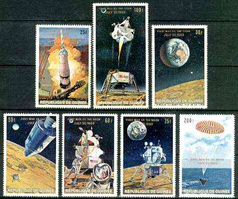 Guinea - Conakry 1969 First Man on the Moon set of 7 unmounted mint (English Text) SG 700-706, Mi 542-48(II)