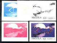 Angola 1999 Birds 15,000k from Flora & Fauna def set, the set of 5 imperf progressive colour proofs comprising the four individual colours plus completed design (all 4-colour composite) 5 proofs unmounted mint