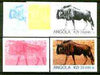 Angola 1999 Gnu (Wildebeest) 20,000k from Flora & Fauna def set, the set of 5 imperf progressive colour proofs comprising the four individual colours plus completed design (all 4-colour composite) 5 proofs unmounted mint