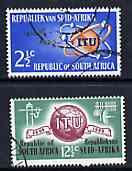 South Africa 1965 ITU Centenary set of 2 very fine used SG 258-9