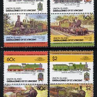 St Vincent - Union Island 1985 Locomotives #3 (Leaders of the World) set of 8 unmounted mint