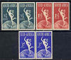 South Africa 1949 KG6 75th Anniversary of Universal Postal Union bi-lingual pairs set of 3 unmounted mint, SG 128-30