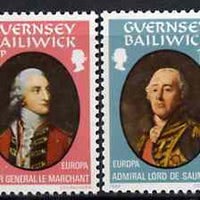 Guernsey 1980 Europa pair featuring Major General Le Marchant and Admiral Lord De Saumarez unmounted mint SG 212-3