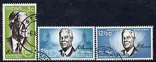 South Africa 1966 Verwoerd Commemoration set of 3 fine used SG 266-8