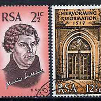 South Africa 1967 450th Anniversary of Reformation set of 2,(featuring Martin Luther) fine used SG 269-70