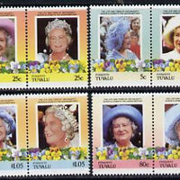Tuvalu - Funafuti 1985 Life & Times of HM Queen Mother (Leaders of the World) set of 8 values unmounted mint