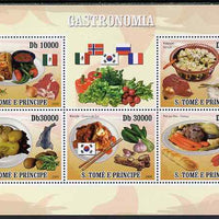 St Thomas & Prince Islands 2009 Dishes of the World perf sheetlet containing 5 values unmounted mint
