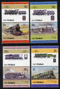 Tuvalu - Nui 1985 Locomotives #2 (Leaders of the World) set of 8 unmounted mint
