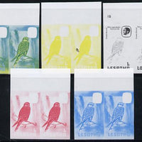 Lesotho 1981 Kestrel 1s the set of 5 imperf progressive proofs comprising the 4 individual colours, plus blue & yellow, scarce (as SG 437) unmounted mint