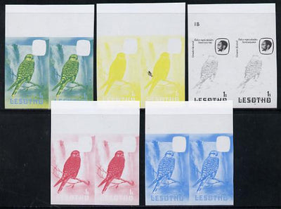 Lesotho 1981 Kestrel 1s the set of 5 imperf progressive proofs comprising the 4 individual colours, plus blue & yellow, scarce (as SG 437) unmounted mint