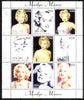 Abkhazia 1999 Marilyn Monroe perf sheetlet containing complete set of 9 values unmounted mint