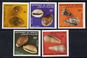 Djibouti 1985 Shells SG 959-63 imperf set of 5 from limited printing unmounted mint