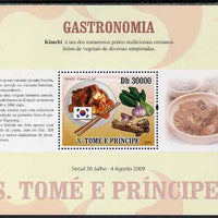 St Thomas & Prince Islands 2009 Dishes of the World - Kimchi perf s/sheet (Portuguese Text) unmounted mint