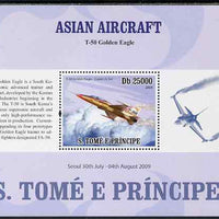 St Thomas & Prince Islands 2009 Asian Aircraft - T-50 perf s/sheet (English Text) unmounted mint