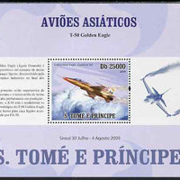 St Thomas & Prince Islands 2009 Asian Aircraft - T-50 perf s/sheet (Portuguese Text) unmounted mint