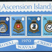 Ascension 1970 Royal Naval Crests - 2nd series perf m/sheet unmounted mint, SG MS 134