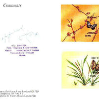 Bhutan 1990 Butterflies - Chestnut Tiger & Common Map imperf m/sheets mounted in Folder entitled 'Your Proofs from the House of Questa', signed and approved by Director PTT, exceptionally rare ex Government archives