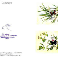 Bhutan 1990 Butterflies - Swallowtail & Jungle Glory imperf m/sheets mounted in Folder entitled 'Your Proofs from the House of Questa', signed and approved by Director PTT, exceptionally rare ex Government archives