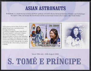 St Thomas & Prince Islands 2009 Asian Astronauts - Yi So,Yeon perf s/sheet (English Text) unmounted mint