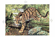 Bhutan 1990 Endangered Wildlife - Intermediate stage computer-generated artwork (as submitted for approval) for 25nu m/sheet (Coloured Leopard) 200 x 140 mm similar to issued design but lettering different, ex Government archives and probably unique