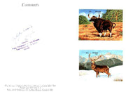 Bhutan 1990 Endangered Wildlife - 25nu (Gaur) & 25nu (Himalayan Shou) imperf m/sheets mounted in Folder entitled 'Your Proofs from the House of Questa', signed and approved by Director PTT, exceptionally rare ex Government archives,(Sc 933 & 938)