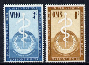 United Nations (NY) 1956 World Health Organisation set of 2 unmounted mint, SG 43-44