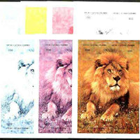 Batum 1997 Lion composte sheet containing 4 values - the set of 7 imperf progressive proofs comprising the 4 individual colours, plus 2, 3 and all 4-colour composites unmounted mint