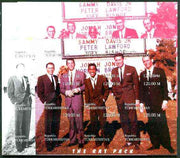 Turkmenistan 1999 The Rat Pack (Sinatra, Davis Jr, Dean Martin etc) composite sheetlet containing complete set of 9 values - the set of 5 imperf progressive proofs comprising the 4 individual colours, plus all 4-colour composites unmounted mint