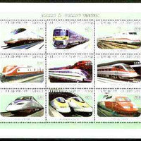 Senegal 1999 Railways of the World perf sheetlet containing complete set of 9 values unmounted mint