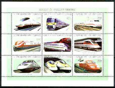 Senegal 1999 Railways of the World perf sheetlet containing complete set of 9 values unmounted mint