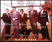 Turkmenistan 1999 The Rat Pack (Sinatra, Davis Jr, Dean Martin etc) composite perf sheetlet containing complete set of 9 values unmounted mint