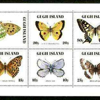 Gugh (Isles Of Scilly) 1978 Butterflies perf sheetlet containing complete set of 6 (only 3,000 sheets produced) unmounted mint