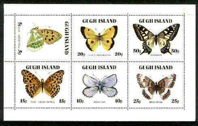 Gugh (Isles Of Scilly) 1978 Butterflies perf sheetlet containing complete set of 6 (only 3,000 sheets produced) unmounted mint