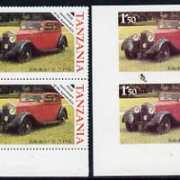 Tanzania 1986 Centenary of Motoring 1s50 Rolls Royce 20/25 in unmounted mint imperf marginal pair (SG 456) plus normal pair