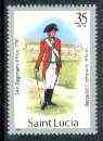 St Lucia 1984-89 Military Uniforms 35c (Officer, 54th Regiment) wmk'd Post Office with 1984 imprint date unmounted mint, SG 802 (gutter pairs & blocks pro rata)